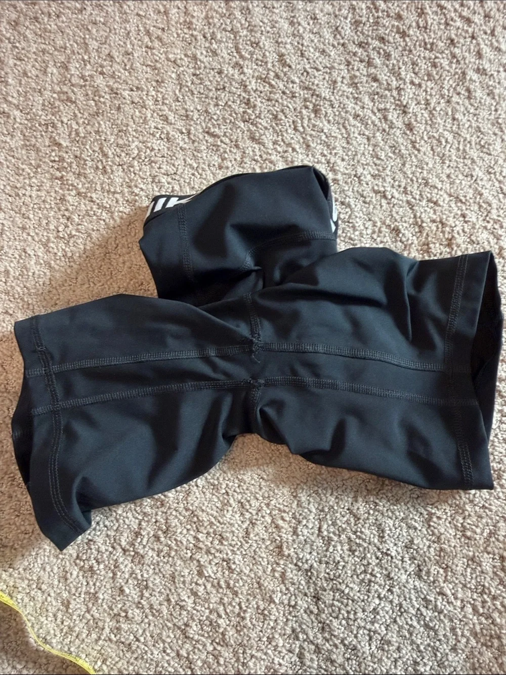 Nike Black Pro Compression Shorts with White Logo approx 6” inseam